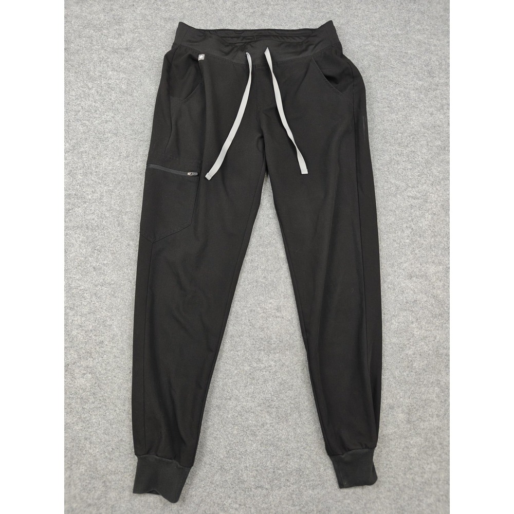 FIGS Scrub Pants Womens Small Black Technical Collection Jogger Drawstring